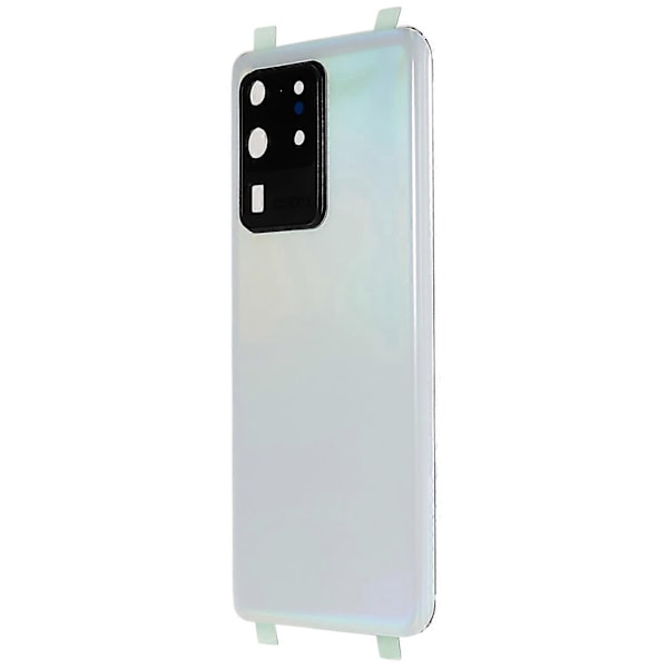 Kompatibel med Samsung Galaxy S20 Ultra 4G/5G G988 Batterideksel med Limklistremerke+Kameraglassdeksel-Rød-WELLNGS White