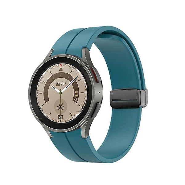 Magnetisk silikone rem til Samsung Galaxy Watch 5 Pro 45mm/4 Classic 44mm 40mm 46mm 42mm armbånd til Galaxy Watch5/4 bælte-WELLNGS Rock cyan B Galaxy watch 5 40mm