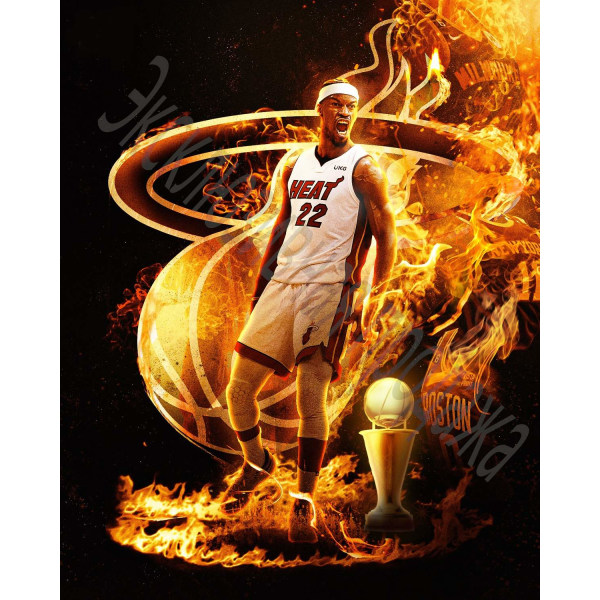 Basketballtrøjer Sportstøj Jimmy Butler Miami Heat No. 22 Basketballtrøjer Voksne Børn Fodboldtrøjer Gradientfarver-WELLNGS Gradient colours Adult 4XL（180-185cm）
