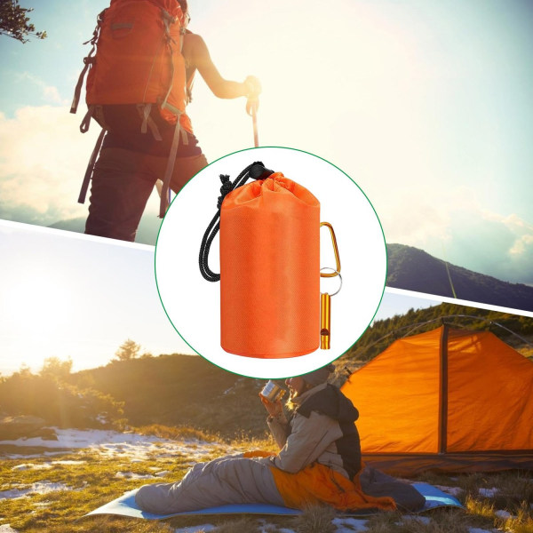 st/ set Nödsovsäck Lätt överlevnadssovsäck 26 Micron Orange Bärbar thermal sovsäck för campingvandring-WELLNGS