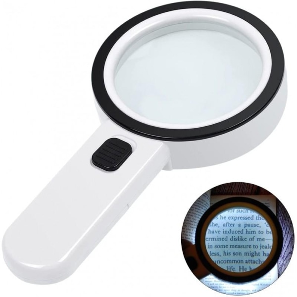 30X HD LED Magnifier 12 LED Lamps white