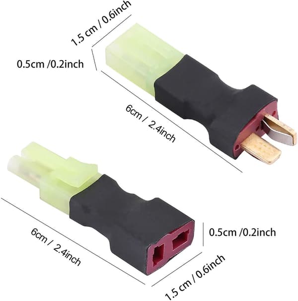 Deans Stik T-Connector Han/Hun Adapter Kit til RC Biler, Fly, Helikoptere, Droner, Lithium Batterier - WELLNGS