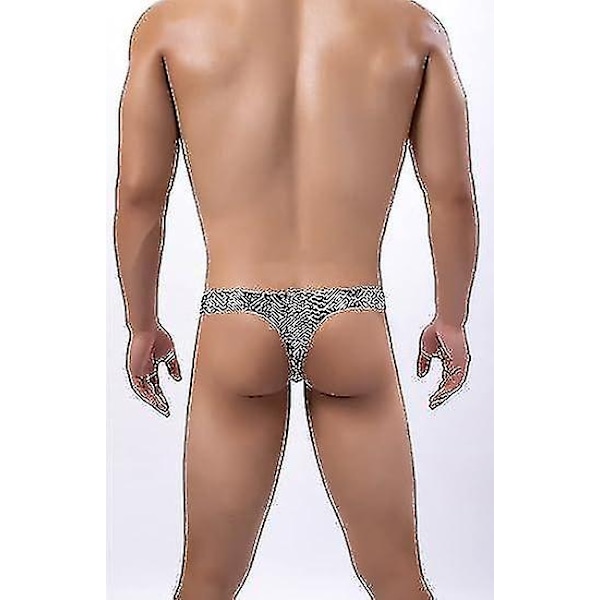 Miesten Leopardikuvioiset Thong G-string -alushousut - WELLNGS Grey snake pattern XL