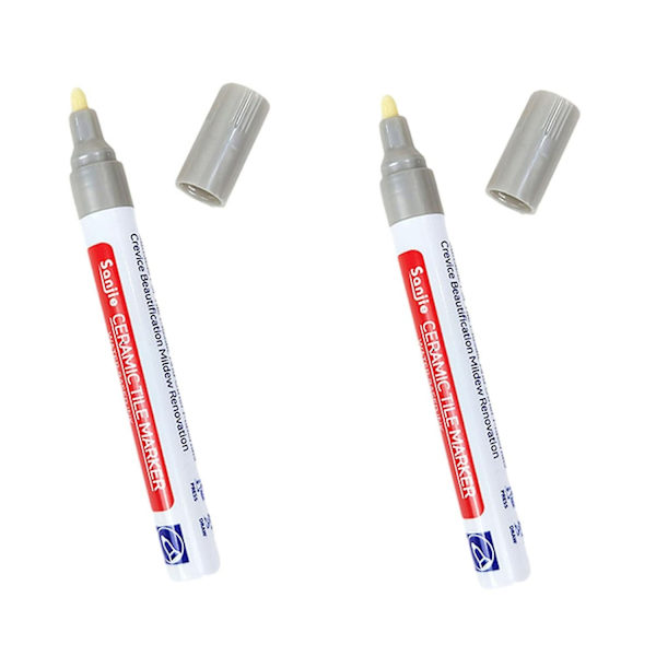 Vanntett Fugenfyllerpenn for Fliser Lettvekt Flisfyllingstilbehør for Restaurering av Flisvegg Fl-WELLNGS Silver 2pcs