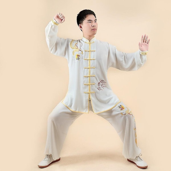 Tai Chi Uniform Martial Arts Klær Treningsytelse Wushu Kung Fu Klær Tredagers Sett Dress-WELLNGS 1 XS