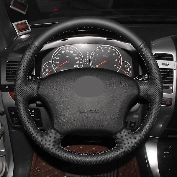Auton ohjauspyörän suojus Toyota Land Prado 120 2003-2007 Tacoma 2005-2011 4Runner Hilux 2009-2011 LS400 1995 GX GX470 Style-WELLNGS Black With Red Line