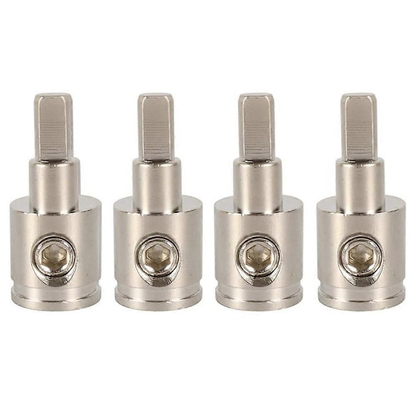 Amp Input Reducer 0 Gauge til 4 Gauge Wire Reducer Strøm/Jord GA adaptere Nikkelbelagt Messing 4 STK-WELLNGS