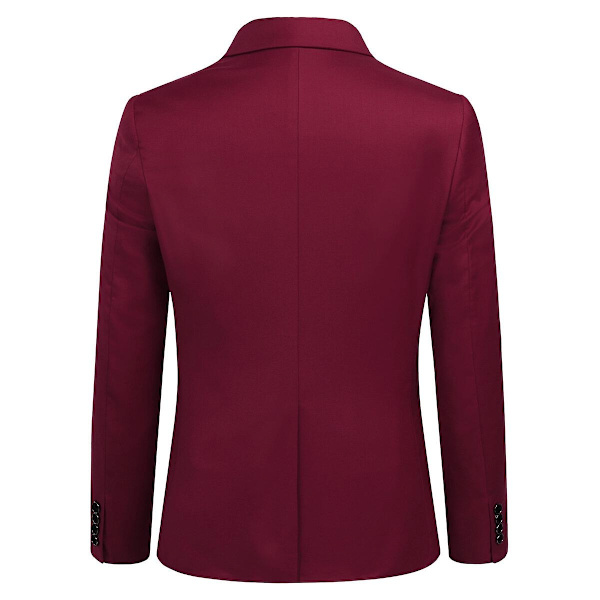 Allthemen Miesten Business Blazer Yksivärinen Slim Fit Takki-WELLNGS Dark Red XS