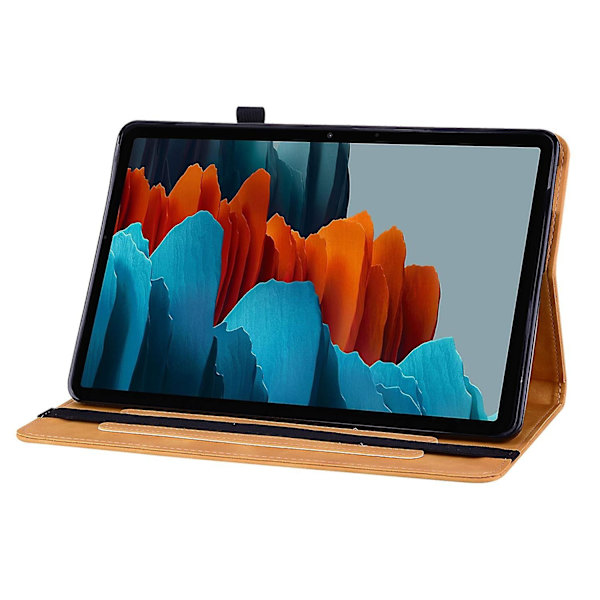 for Samsung Galaxy Tab S9+ PU Læder Tablet Etui Lynlås Lomme Kortpladser Tegnebog Stativ Cover-Gul-WELLNGS Yellow