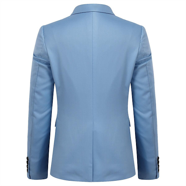 Allthemen Herre Business Blazer Solid Slim Fit Jakke-WELLNGS Sky Blue M