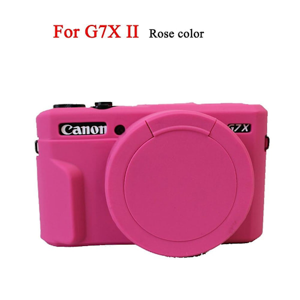 Flot kameravideo taske til canon g7xii g7x ii g7x mark 3 g7x iii g5x ii silikone etui gummi kamerataske beskyttende cover skin-WELLNGS 0 G7x ii rose color