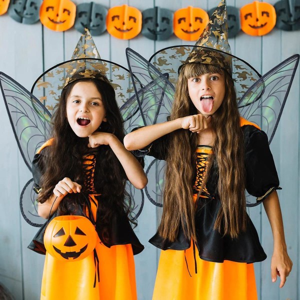 Nye gode tilbud! Piger Sommerfugl Fairy Kostume Englevinger Børn Cosplay Dress Up Glitter Gennemsigtige vinger-WELLNGS