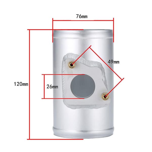 Performance Luftmængdemåler 76mm Luftmængdesensor Adapter Fit-WELLNGS