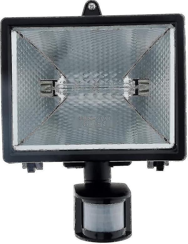 400w Sort Halogen Floodlight med Detektor - Ip44 Ce-WELLNGS