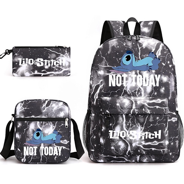 Lilo & Stitch Backpack Set School Bag-WELLNESS lightning black