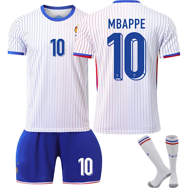 2024 UEFA EM 2024 Ranska Koti Vieras Jalkapallopaita Setti Nr.10 Mbappé away-WELLNGS away XL