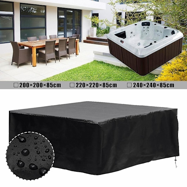 Spabad Skydd Överdrag Förtjockat Material Fullständigt Skydd Praktiska Gåvor till Vänner och Familjer - WELLNGS 220*220*85cm