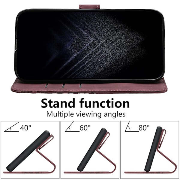 Samsung Galaxy A21S Telefonfodral, PU-Läder Flip Cover Skyddande Fodral Magnetisk Spänne Design Plånbok Kortplats Hållare Telefonfodral - WELLNGS Red