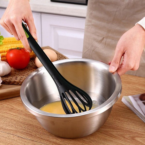 2-i-1 Matklype og Visp 2023 Ny Multifunksjonell Visp Brødklype Håndholdt Plast Brødklype Pasta Multifunksjonelt Kit-WELLNGS Black