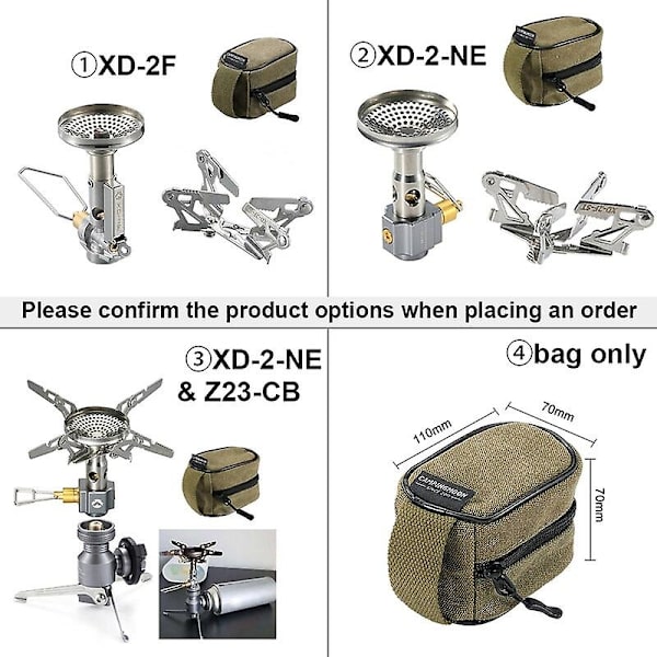 XD-2F Utomhus Split-typ Campingugn Separerade Gasugnar Vandring Bergsklättring Spis 3.3kw Campingspis Bärbara Matlagningsspisar-WELLNGS Set C