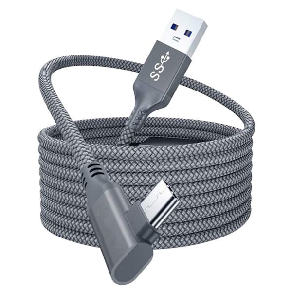 5 metrin latauskaapeli Oculus Quest 2 Link -kuulokkeille USB 3.0 Type C -datakaapeli Siirtotyyppi C - USB-A - WELLNGS