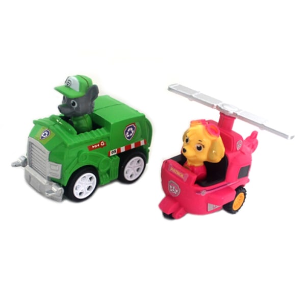 6 stk/sæt Paw Patrol Puppy Action Figurer Pull Back Car Toy-WELLNGS