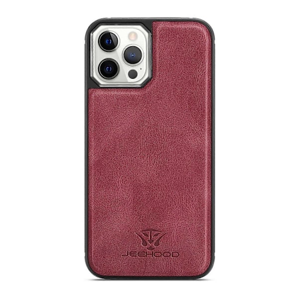 Kompatibel med iPhone 12 / 12 Pro JEEHOOD Retro Magnetisk Avtakbart Beskyttelsesdeksel med Lommebok & Kortspor & Holder-WELLNGS Red