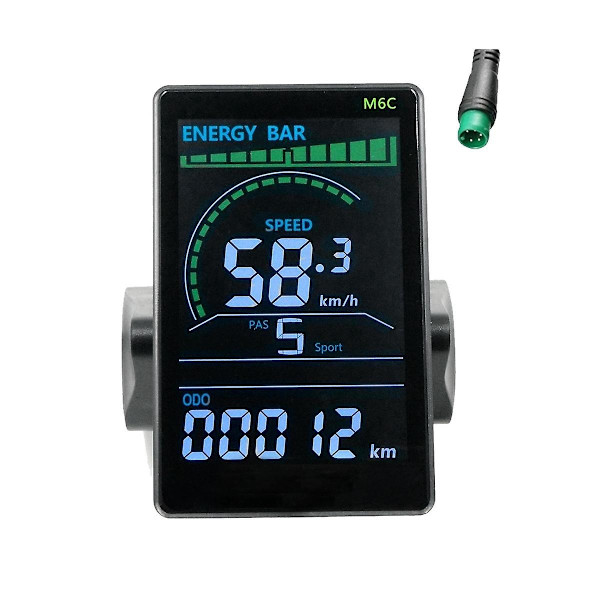 M6C sähköpyörän LCD-näyttömittari 24V-60V E-skootterin LCD-paneeli värillinen näyttö USB:llä Mountain-WELLNGS:lle