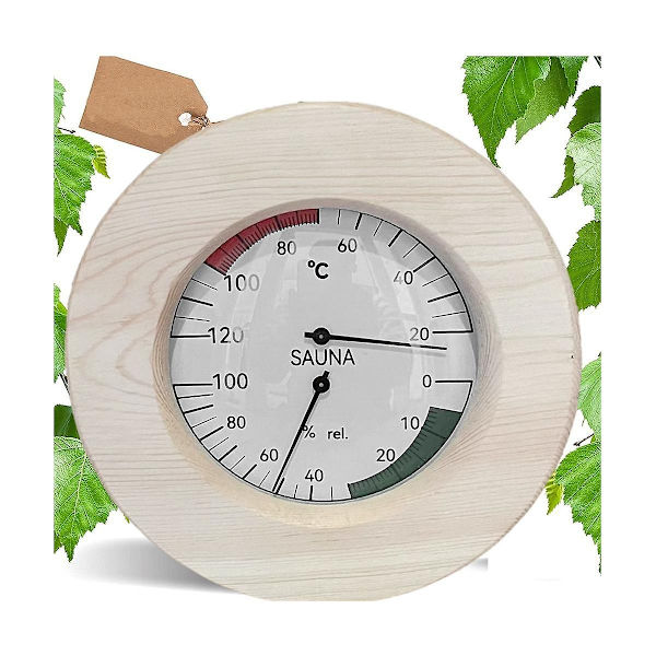 Bastutermometer Hygrometer Analog, Tillverkad Av Trä (Al eller -), Nobla Bastuaccessoarer Set-WELLNGS