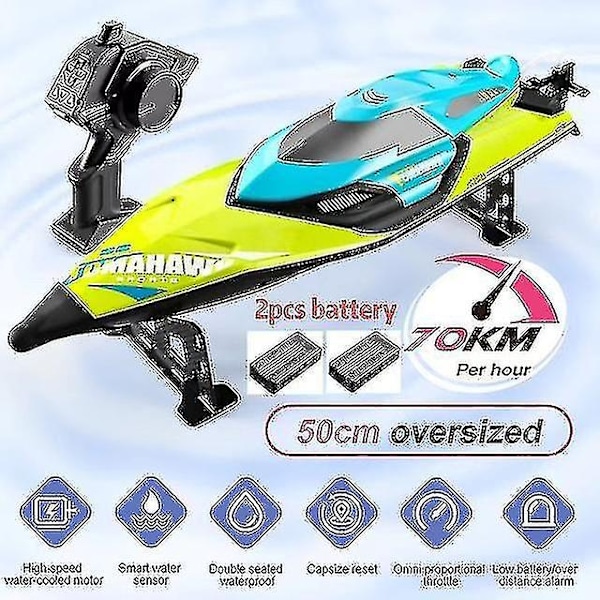 S2 Rc Båt 70 Km/h Professionell Fjärrkontroll Hög Hastighet Racing Speedbåt Uthållighet 20 Minuter Barn Presenter Leksaker för Pojkar-xdd-WELLNGS Orange 2 battery