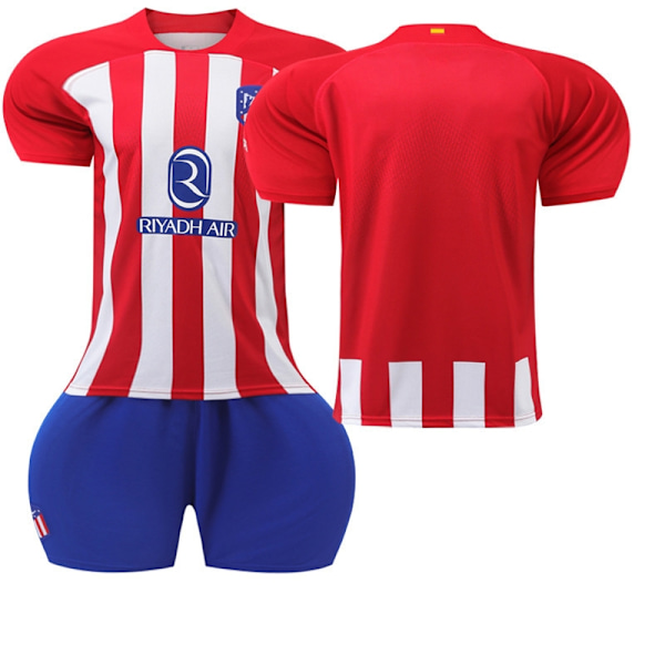 2324 Atletico Madrid Hjemme Jersey Voksen Barn Kort Ermet Fotball Jersey - Sett - Nr. 19 Morata Sportswear - Nr. 7 + Sokker-WELLNESS 20(110-120cm)