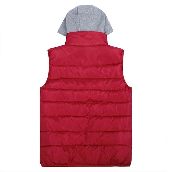 Sliktaa Mænds Hættetrøje Ærmeløs Jakke Polstret Puffer Vest - WELLNGS Red 2XL