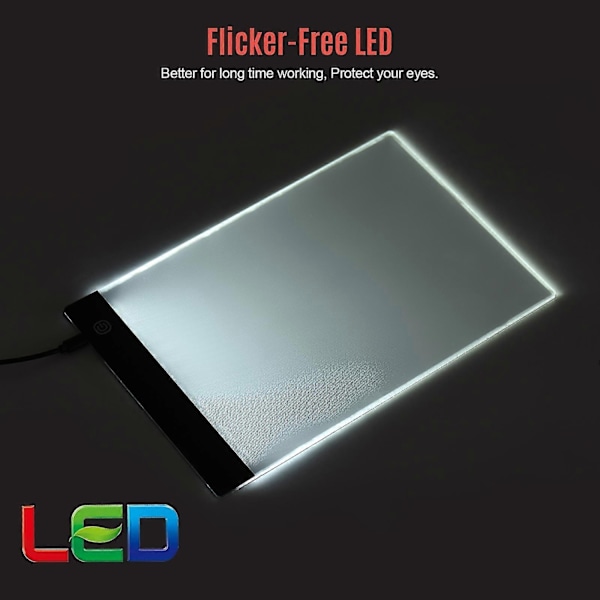 A3 kopieringsbräda ultratunn LED-ljusbräda steglös ljusstyrka genomskinlig ritbräda USB-driven för konstnärer animation skiss arkitektur - WELLNGS A4F