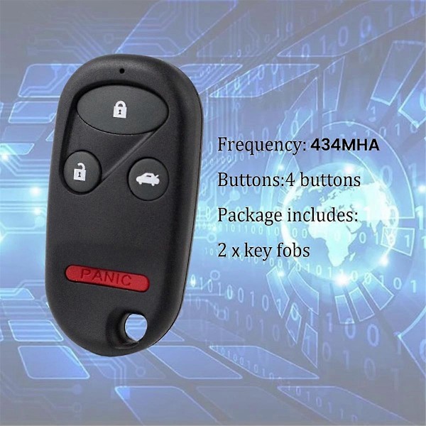 2 st Nyckelfob A269ZUA101 434 HZ Ersättning för Accord 1996 1997 1998 1999 1998 1999 2000 2001 2002 - WELLNGS