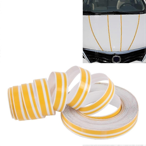 12mm 9,8m Auton Itsekiinnittyvä Koristeteippi - WELLNGS Yellow
