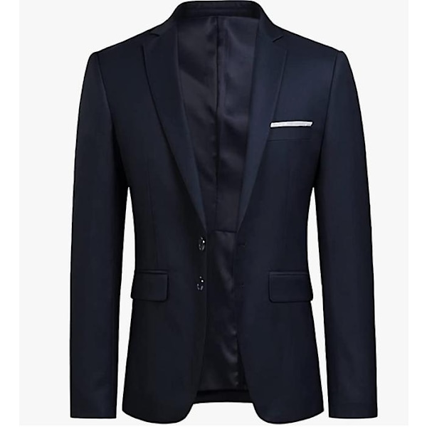 Allthemen Miesten Business Blazer Yksivärinen Slim Fit Takki-WELLNGS Navy Blue XS