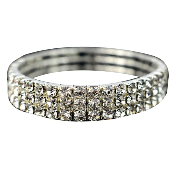 Armbånd Rhinestone Design Elastisk Legering Mode Håndbåret Armbånd til Daglig Brug-WELLNGS 3 Row