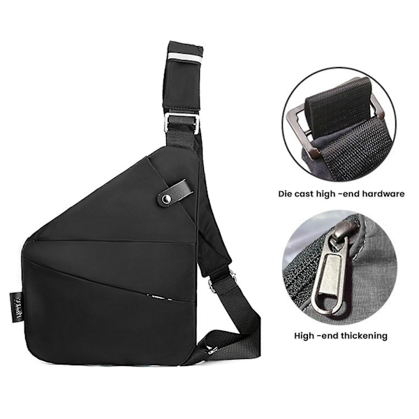 2024 Ny Wander Anti-tyveri Rejsetaske Sling Bag Rejsetaske-WELLNGS Black