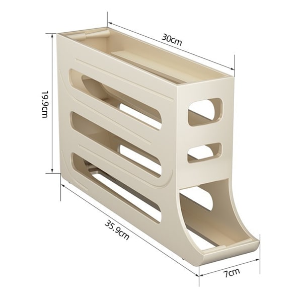 Automatisk skjutbar äggförvaringslåda med stor kapacitet bärbar äggbehållare för utomhusbruk-WELLNGS Cream