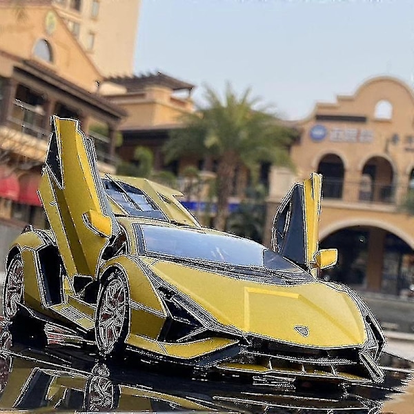 [Punainen] Lamborghini Lightning 0837 Metalliurheiluautomalli äänellä ja valolla pojille - WELLNGS