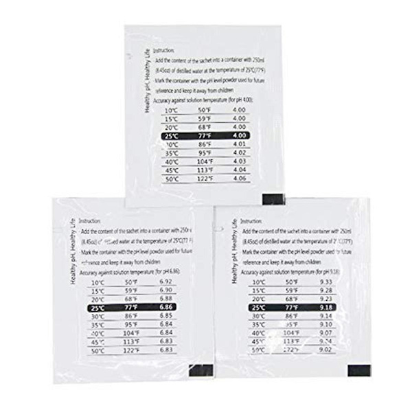 15 pakkausta pH-mittarin puskuriliuospulveria 6.86/4.00/9.18, pH-kalibrointiratkaisupaketit tarkkaan pH-mittariin - WELLNGS