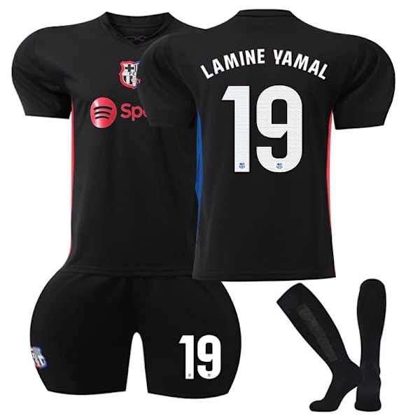 2024-2025 Barcelona udebanetrøje fodboldtrøje nr. 19 Yama-WELLNGS Adult XS