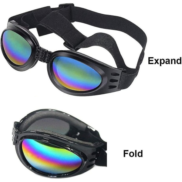 Hundglasögon Justerbara remsglasögon för reseskidåkning Vattentätt UV-skydd för hundar (svart) hud