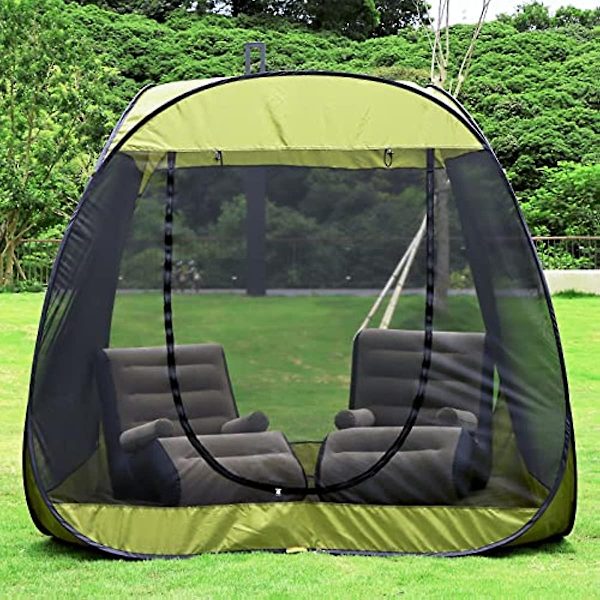Gazebo Skärmrum Tak Camping Instant Pop-up Tält Andningsbart Nät Trädgård Resa Fest - WELLNGS Screen house with cushion