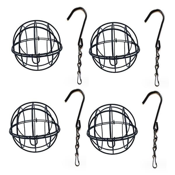 4 stk. Chit Ball Holder, Fuglefoder, Metal Hængende Fuglefoder, Fedtkugleholder til Ophængning, Fuglefe-WELLNGS