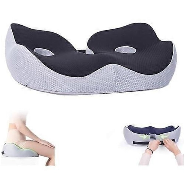 Komfort Memory Foam Sittepute - Ortopedisk Støtte for Smertelindring & Bedre Holdning, Ideell for Hjem, Kontor og Bil - WELLNGS