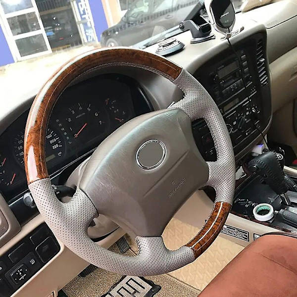 Auton ohjauspyörän suojus Toyota Land Prado 120 2003-2007 Tacoma 2005-2011 4Runner Hilux 2009-2011 LS400 1995 GX GX470 Style-WELLNGS Beige