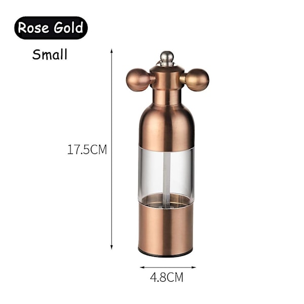 Suola- ja pippurimyllysarja Manuaalinen ruostumaton teräs Hana Suolamyllyt Mylly kahvalla Täytettävä Säädettävä karkeus 2024 HotC5-WELLNGS 2 PCS Rose Gold(Small )