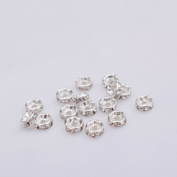 CDQ Spacer pärlor lösa pärlor för smyckestillverkning 100-pack Silver 6 mmCDQ-WELLNGS