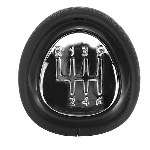 6-växlad växelspaksknopp läder damask startfodral växelspak för SAAB 93 9-3 2003-2012-WELLNGS